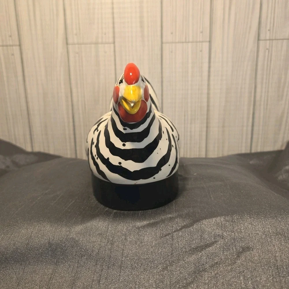 Vintag Department 56‎ French Hen Black And White Collection Cream and Sugar Bowl